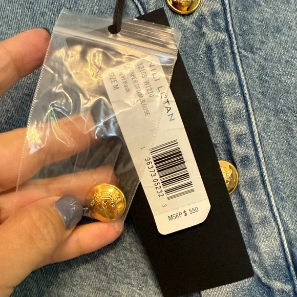 Nili Lotan Denim Blue Button-Up Shirt NWT - Picture 4 of 6